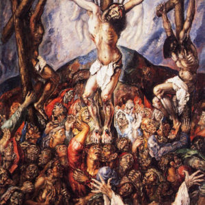 Crucifixión (José Aguiar García). 1951. Óleo sobre lienzo. 350x285 cm. Colección particular (Madrid).