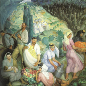 Frutos de la tierra 1924. Óleo sobre lienzo. 300x277 cm. Museo Provincial de Bellas Artes de Santa Cruz de Tenerife.